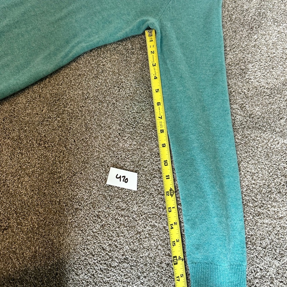 Tahari Sweater Womens M Teal 100% 2-Ply Cashmere Classic Fit Preppy Old Money - Picture 5 of 8